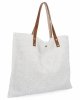 Włoska Torebka Shopper bag w Modne Wzory 5887 Biała